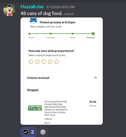 megodadeals's tweet photo. 🚨 92% OFF DOG FOOD PRICE ERROR 🚨

$60 → $4 😳

Walmart listed 12-packs of dog food for the price of just 1 can…

This Megoda member walked away with 48 cans for only $4. 🤯

Another day… another cook inside Megoda. 🍳🔥