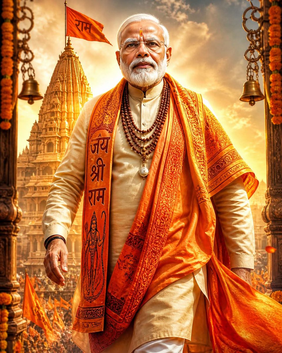 PradeepTarenia9's tweet image. Picture of the day 🧡 
.
This image is created using AI 
#NarendraModi #ModiHaiToMumkinHai #sanatandharma #picofthedaychallenge #bharat #modi #Leader #sanatani #hindu
