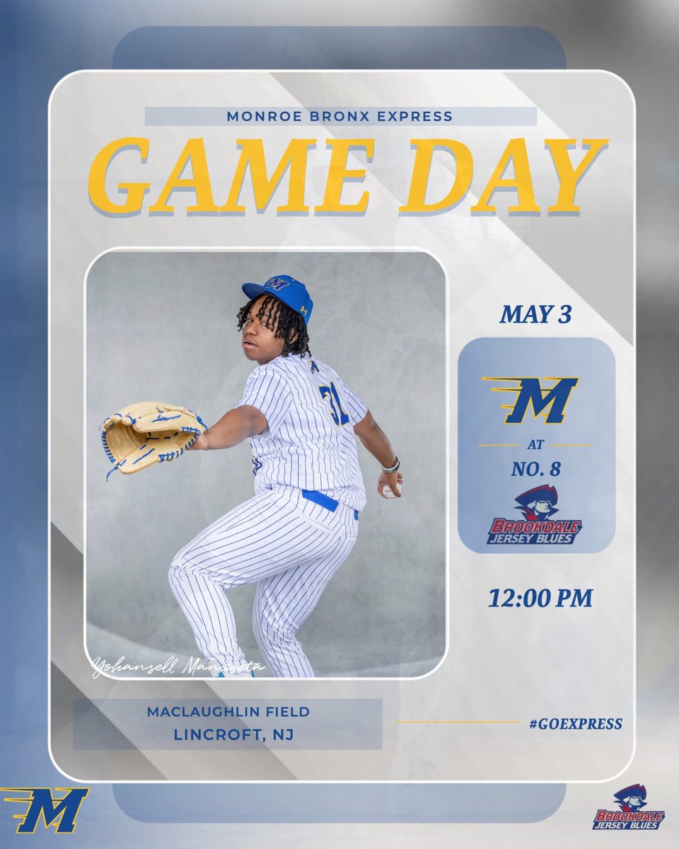 MonroeExpress's tweet image. @muexpressbase closes out the regular season at nationally ranked No. 8 Brookdale. 

Live Video: MonroeExpress.com/Coverage

Good luck, #ExpressBASE!

#AllAboard #GOEXPRESS