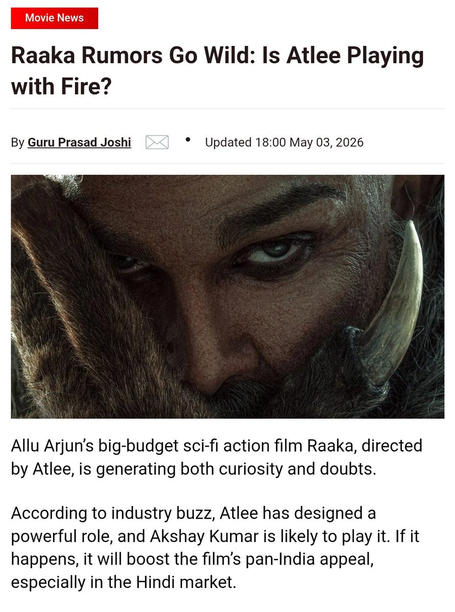 NiteshNaveenAus's tweet photo. #AkshayKumar in a powerful role of #VikramRathore in #Atlee's next?
#SRK played #Akshay's iconic role and was a major reason why #Jawaan was a runaway success despite industry allegations of Corporate booking. People loved #SRK in AKKI's role.
Will the OG #VikramRathore return? https://t.co/26KZxG2tNQ