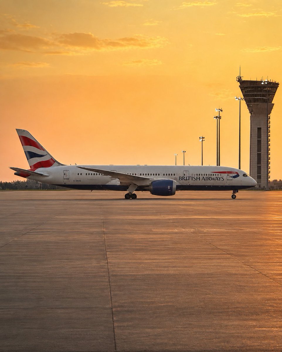 mjavinod's tweet image. @British_Airways 
On the Tarmac of Hyderabad
Golden hour hits different on the ramp.
No rush, no noise just a machine ready for the next story in the sky. ✈️

Somewhere between stillness and takeoff… that’s where the magic lives.
#Avgeeks #Pilotlife