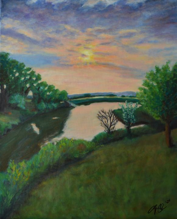tsktsk2u's tweet photo. Art of the Day! "Sunrise Over Cherry Creek Pond". Buy at: https://t.co/JP75yk0shv https://t.co/5lpQS3QNUy