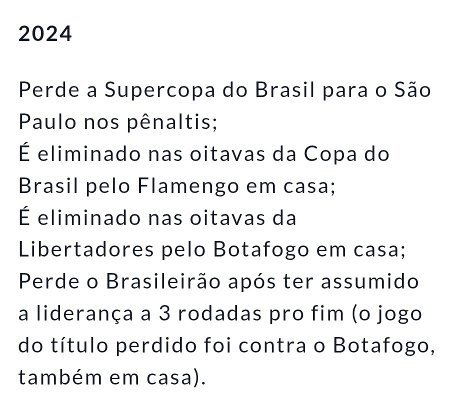 palmeirasptd's tweet photo. Quando parte significativa da nossa torcida normalizou tanto fracasso? A troco de que? Gratidão?

#ForaAbelFerreira https://t.co/4zEgpClSur
