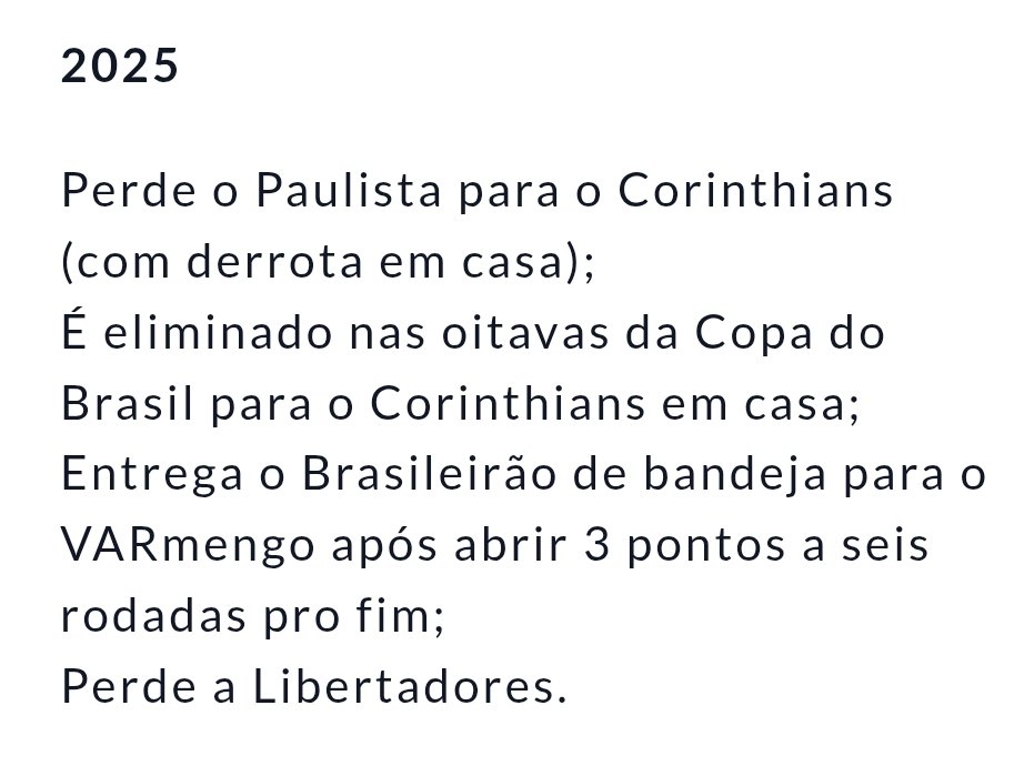 Quando parte significativa da nossa torcida normalizou tanto fracasso? A troco de que? Gratidão?

#ForaAbelFerreira