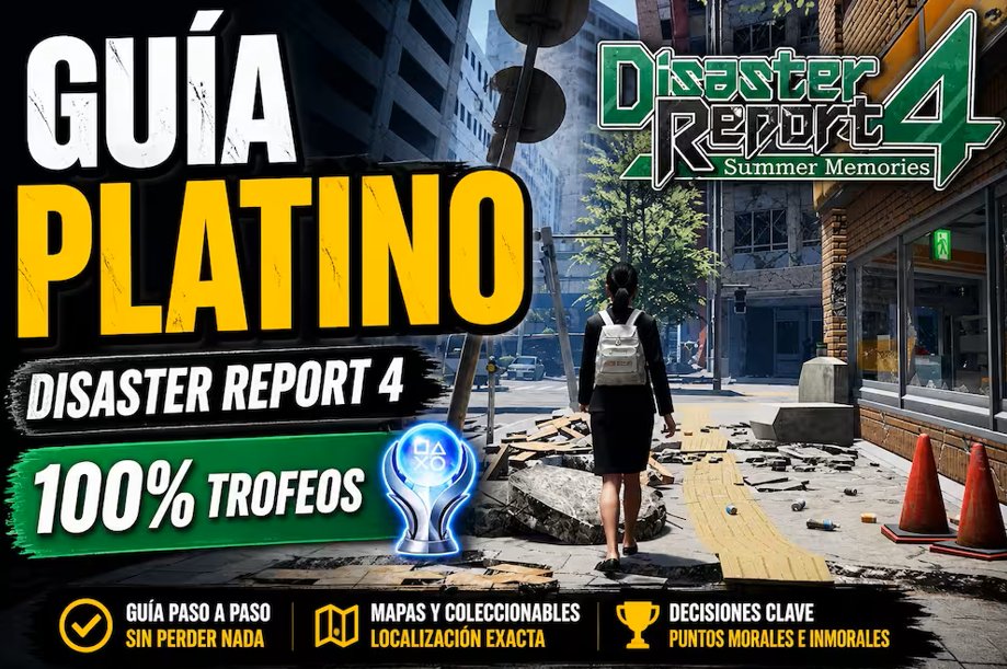 Maestros_mando's tweet image. 🚨 Hemos subido algo MUY serio 🚨

La guía de platino de Disaster Report 4: Summer Memories ya está disponible…

👀 Pero no es una guía cualquiera:

📖 Incluye GUÍA INTERACTIVA 
🎮 Mapas, rutas y coleccionables en tiempo real
💡 Optimizada para sacar TODOS los trofeos en una