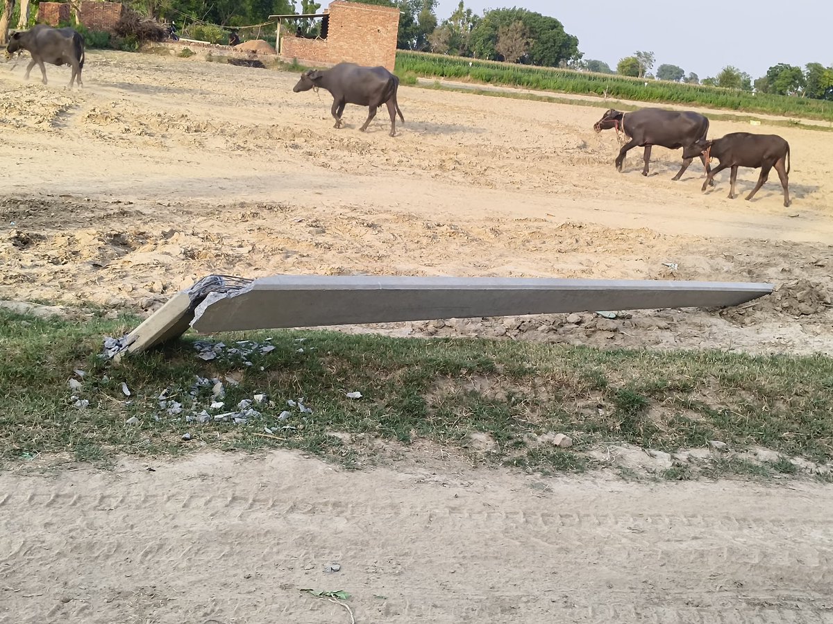 sumit_thakur_07's tweet image. गांव सरानी, जिला एटा में 7 दिनों से बिजली का खंभा टूटा है। समर से पानी नहीं मिल रहा, फसलें खराब हो रही हैं। अभी तक मरम्मत नहीं हुई। कृपया तुरंत कार्रवाई करें। @UPPCLLKO @dvvnletah @DM_Etah @myogioffice #etah #powercut