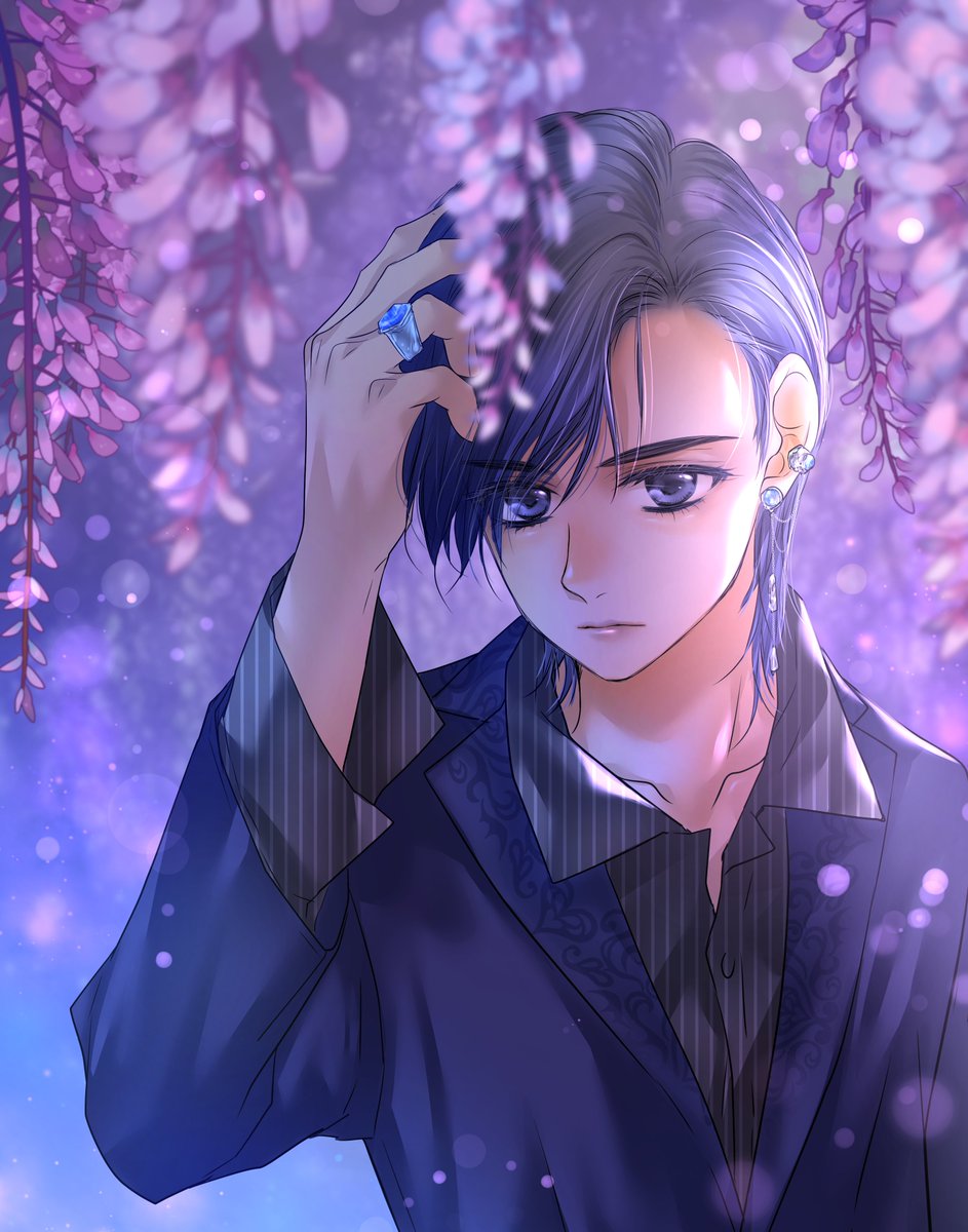 もう見頃は過ぎちゃったかもしれないけど、藤の花とKYO様(*˘ ˘*)💕
#イラスト #漫画