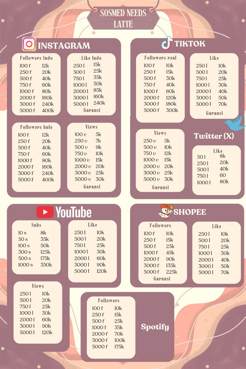 gwelatte's tweet photo. Sejak 2020, Aku punya semua koleksi yang kamu cari dari followers, likes, dan view untuk akun Instagram, X, TikTok, dan lainnya. Bergaransi, proses cepat, bahkan sudah terbukti yang teraman. Hubungi kontak tertera segera, ya. t.0182 https://t.co/JR8ORKqj9L