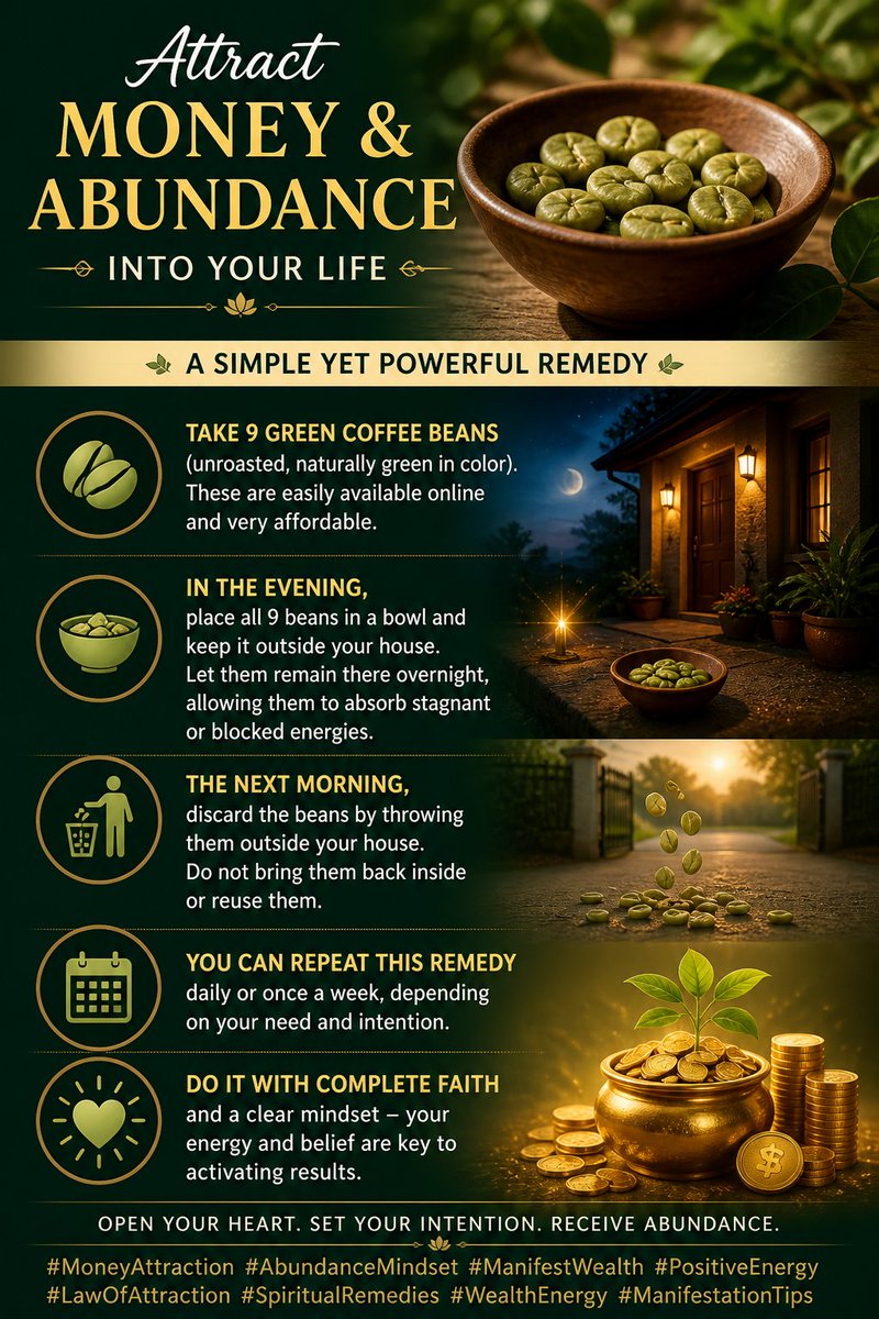 fcadeepti's tweet image. Attract money and abundance into your life with a simple yet powerful remedy 

#MoneyAttraction #AbundanceMindset #EnergyHealing #SpiritualRemedies #ManifestWealth #PositiveEnergy #LawOfAttraction #SimpleRemedies #WealthEnergy #ManifestationTips