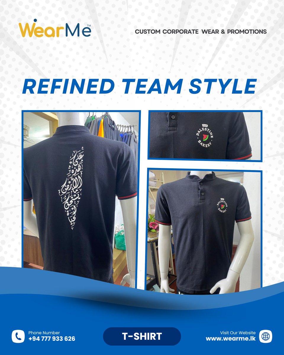 WearMeLanka's tweet image. Premium Custom Uniforms &amp;amp; Promotions
"Trusted by Brands, Crafted by WearMe"
Another premium creation successfully delivered. Thank you for choosing WearMe Custom 💙👕
📞 +94 777 933 626 | zurl.co/nMrf1 #WearMe #CustomUniforms #Uniforms #TshirtPrinting #WearMeLanka