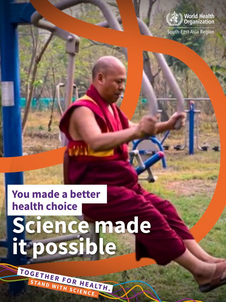 WHOSEARO's tweet image. Science shows that regular physical activity is essential for good health.

Being active helps prevent disease, improves well-being, and supports a longer, healthier life.

Move more, sit less, and make activity part of your daily routine.

#StayActive #HealthyLiving