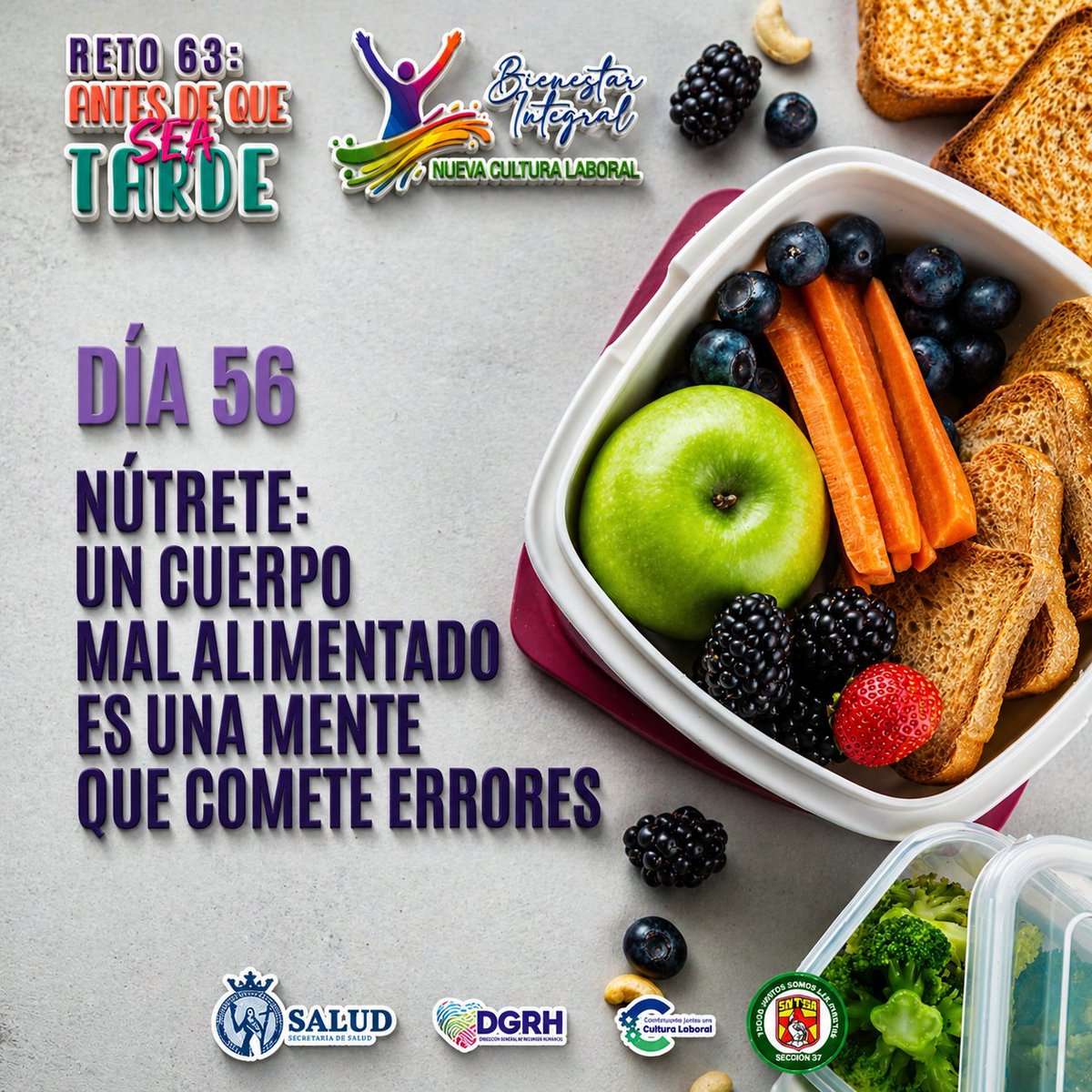 sntsa_37's tweet image. Día 56 🥗
Lo que comes impacta cómo piensas.
Un cuerpo descuidado limita tu mente.

Aliméntate mejor, rinde mejor. No es opción, es prioridad.

#Reto63 #BienestarIntegral #Salud #NuevaCulturaLaboral