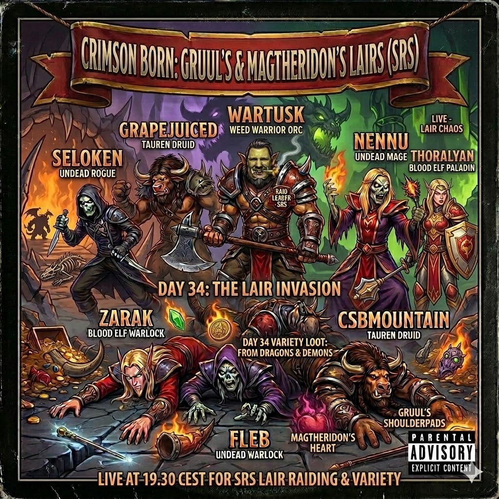 ZarakTwitch's tweet image. 🔥🔥ZV Day 34| A Gruuling performance, Mag-nified to Ecstasy - Gruul and Mag Raid📷twitch.tv/zarak30 #Variety #lol #Games #Twitch #Streamer #Voiceacting #Pragmata #Overwatch_2 #Diablo4  - We Live Wow raid and Variety🔥🔥