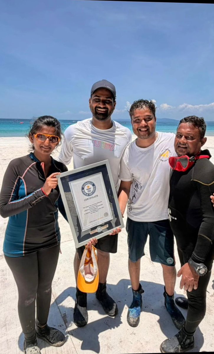 RAshokaBJP's tweet photo. I extend my heartfelt congratulations to all the brave and dedicated scuba divers who have created history by unfurling India’s largest tricolour underwater at Swaraj Dweep, earning a place in the Guinness World Records.

This extraordinary achievement is not just a record - it is a powerful symbol of the courage, unity, and indomitable spirit of our nation. Executing such a mission beneath the sea, amidst challenging conditions, reflects the highest levels of discipline, team work, and love for our country. Every individual involved in this effort has made India proud.

This inspiring feat also reflects the vision of Hon’ble Prime Minister Shri @narendramodi Ji’s Fit India movement, which encourages our youth to embrace fitness, adventure, and a spirit of resilience. Such achievements show how India’s young generation is rising to new challenges and making the nation proud on global platforms.

I also appreciate the support extended by the Andaman & Nicobar administration and our defence forces in enabling this landmark feat.

On a personal note, it is a moment of immense pride to see my son, Sharath R. Ashok, be a part of this historic achievement. His dedication to adventure sports and his commitment to pushing boundaries have led him to this proud moment. As a father, I feel deeply happy to see him contribute to an effort that celebrates our national flag in such a unique and inspiring way.

May this achievement inspire many more young Indians to dream big, stay fit, serve the nation, and bring glory to our Tiranga.

Jai Hind 🇮🇳