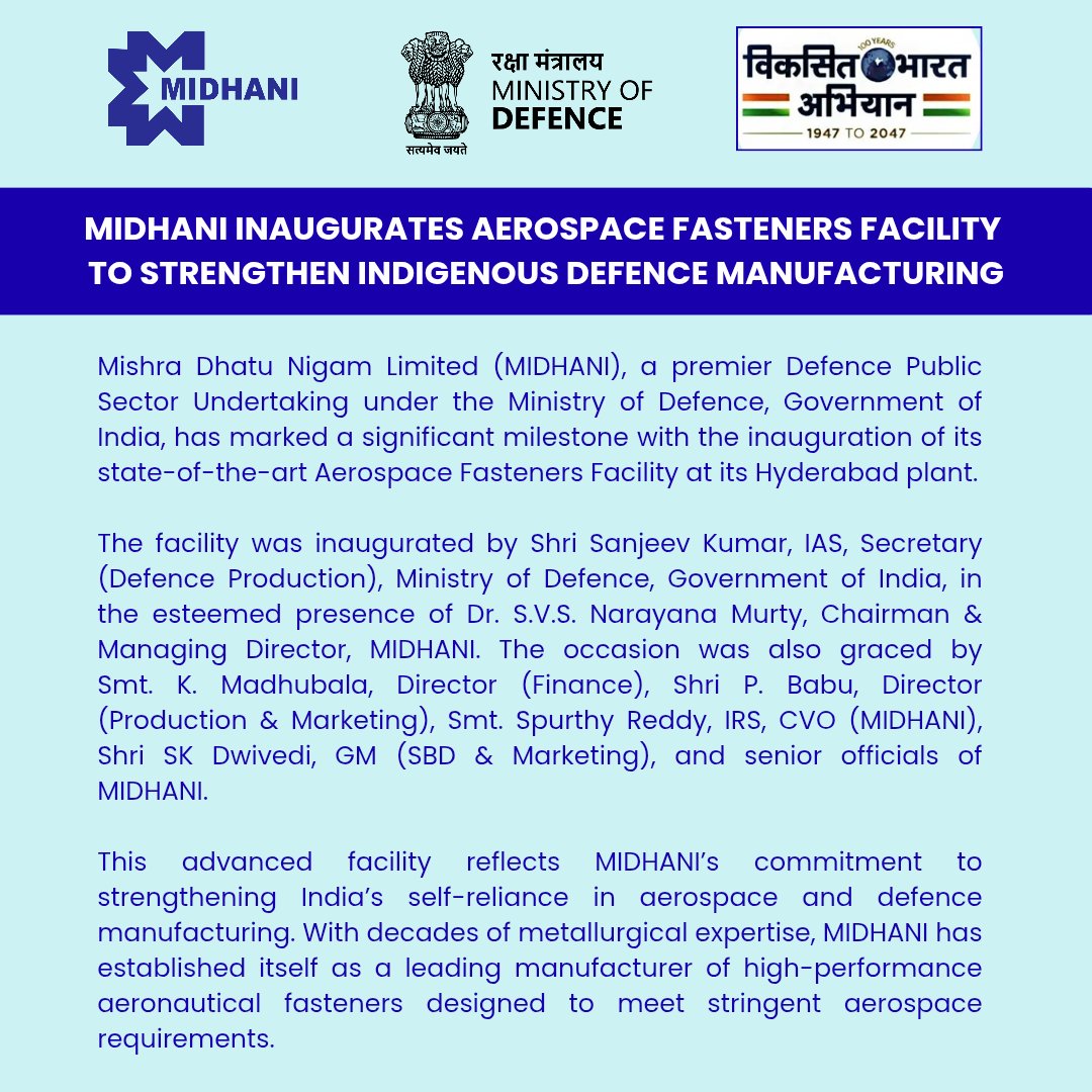 MISHRA DHATU NIGAM LTD.-CC tweet media