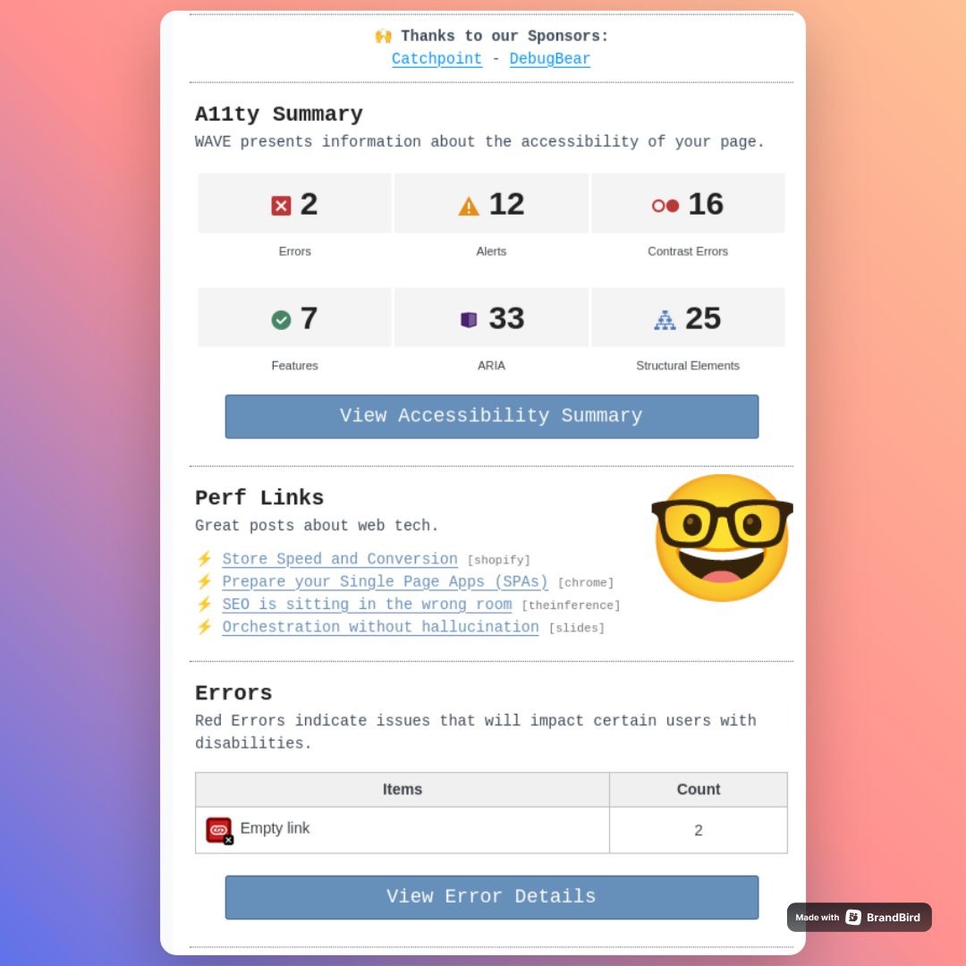WebPerformance Report tweet media