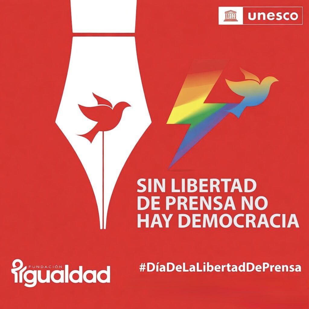 paradisosottile's tweet image. #DíaDeLaLibertadDePrensa 

SIN LIBERTAD DE PRENSA NO HAY #DEMOCRACIA 

Los ataques contra periodistas son ataques contra la #libertad de expresión

Hoy más que nunca, necesitamos información fiable y una #prensa libre.

Desde la @FundIgualdad nos sumamos a la @UNESCO_es para
