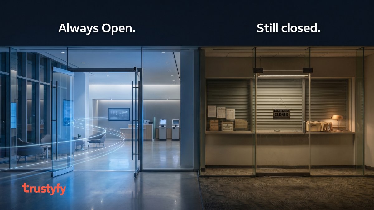 trustyfy's tweet photo. Money already moves fast.

Markets run 24/7.
Crypto settles in seconds.
But the moment you touch traditional rails?

Delays.
Cut-offs.
Reviews.

The system isn’t broken.
It’s just not aligned. https://t.co/iG8BUl9Fp4