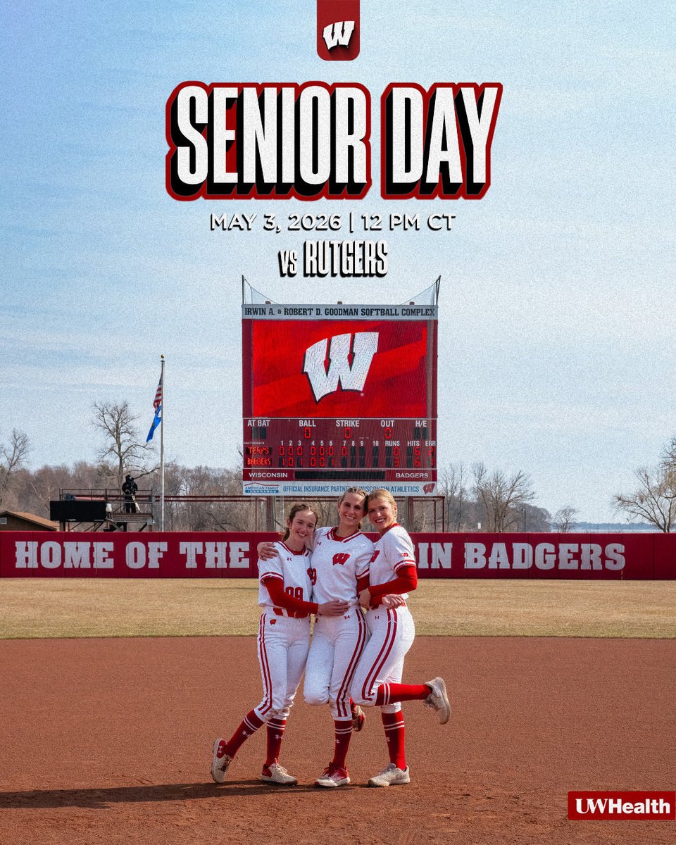 BadgerSoftball's tweet photo. Honoring our seniors one last time at Goodman!

🆚: Rutgers
📍: Madison, Wis.
⏰: 12:00 PM CT
🔗: https://t.co/WJI4E5ICLl https://t.co/astqLOgyyY