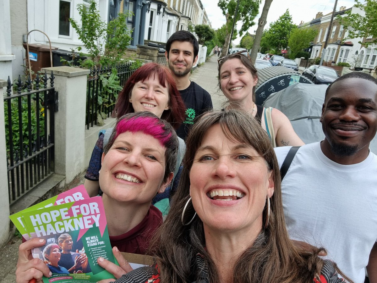 Loved time with <a href="/ZoeGarbett/">Zoë Garbett</a> and the gang, bringing hope to Hackney! Such incredible potential for Green wins on Thurs. To unlock it, take the day off work, sign up &amp; help get that vote out!