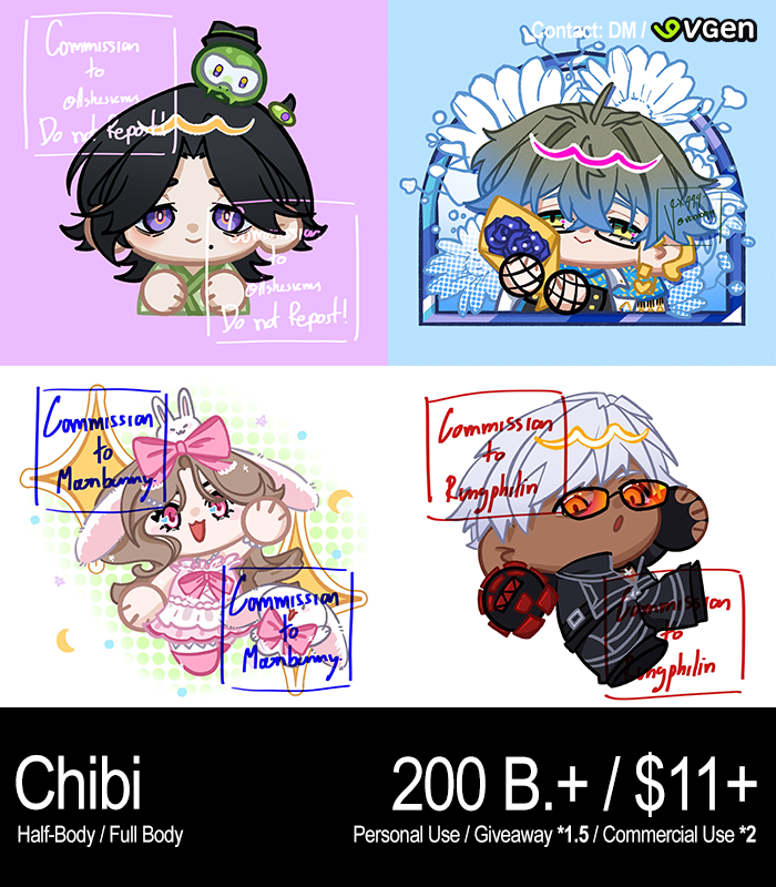 vexxxx444's tweet photo. [Rt appreciated✨✨]
#commissionTH #VGen #vexcms
CMS OPEN!
🔥Full Color 0/3
🔥Chibi 0/3

สนในจองคิว/สอบถาม สามารถDMมาได้ค่ะ
Looking for more info, please DM directly

link below🔗👇 https://t.co/9m1q3VxVRA
