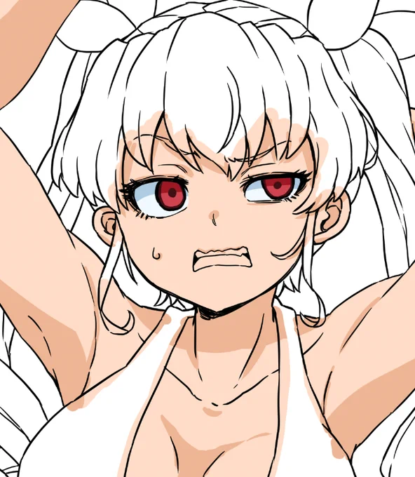 リクエストいただいたので水着チョビ描いてるところです!色塗りあきてきたぞ!
