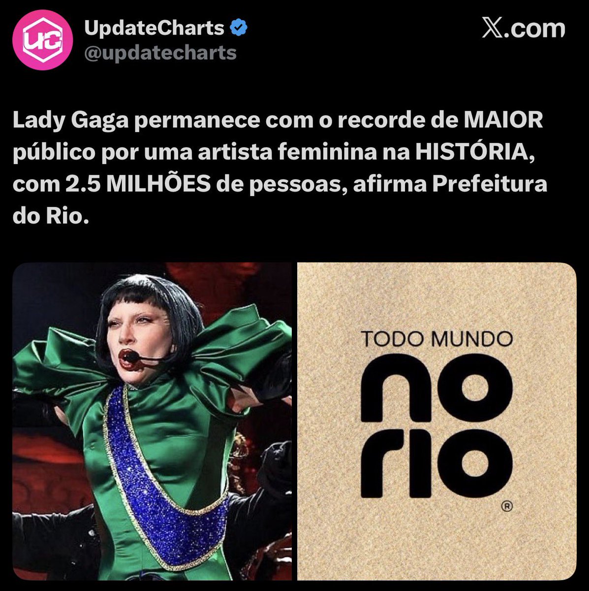 0K∆YD∆∆N 🖤 VI A GAGA DE PERTO NO GAGACABANA tweet media