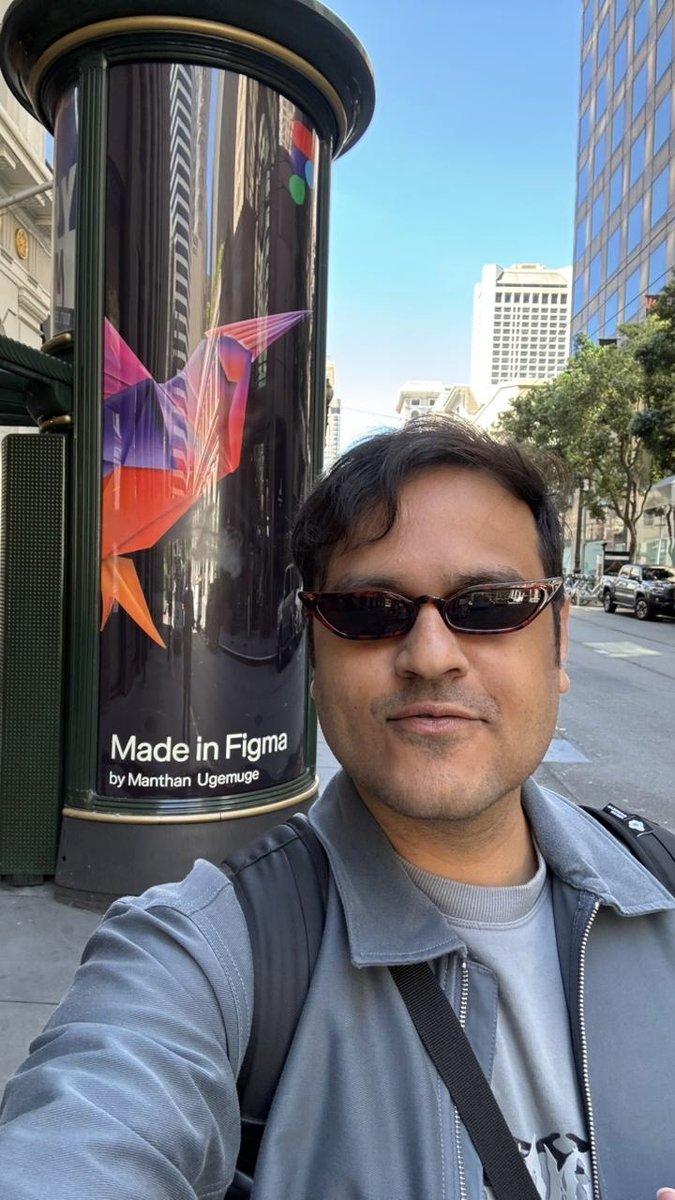 bymanthan's tweet photo. Dear Mummy & Papa, 🥹
Your kid's work is going up on a billboard on the streets of San Francisco, featured by @figma. 🤯

I started using Figma a few years back, spending endless hours on it just for the joy of creating.
Being featured by them now feels like a dream. 

An origami hummingbird illustration, made entirely in Figma, now live on the streets of San Francisco. 

The concept was simple: folds won't stop the wings. Seeing the vision come to life feels surreal.

Special thank you to @abnux  and the @10kdesigners  community. 🫶🏻
And a special mention to the entire @figma  team.
You are truly the best. Much love. 😁🫶🏻 

Grateful doesn't cover it. So much more to learn and give back.  

Keep creating. You are doing a fine job. Make stuff you are proud of. There are no rules to anything. ✨