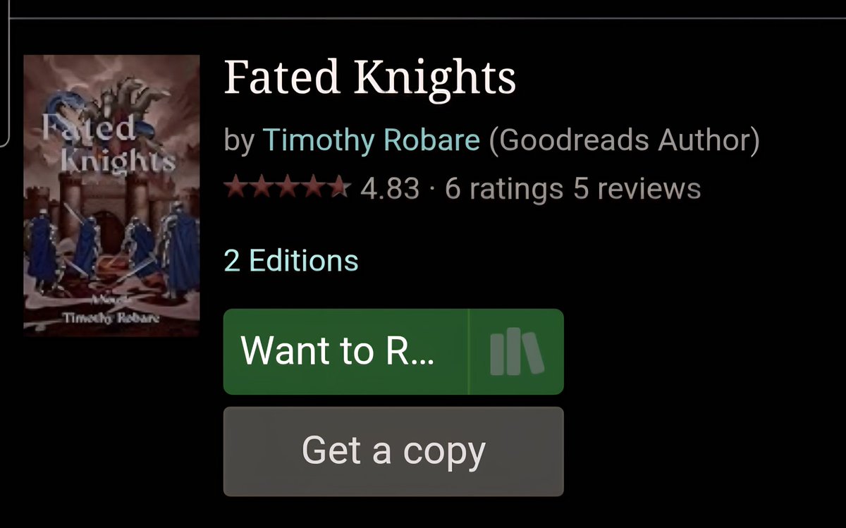 AuthorTRobare's tweet photo. Today is the day. Fated Knights is released into the world. Follow 4 dying men as they take fate into their own hands. https://t.co/TklX9jyPHf