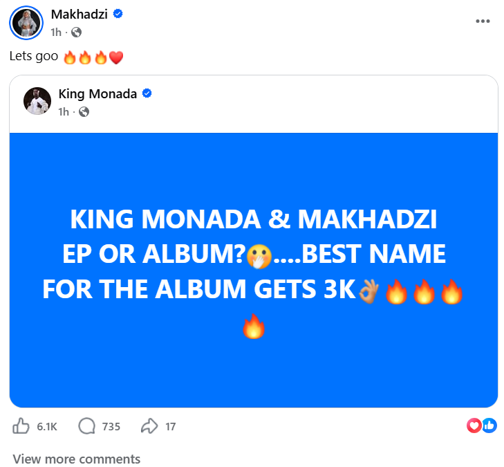bassline_ZA's tweet photo. 🚨 NEW MUSIC LOADING? 👀🎶

Are King Monada and Makhadzi about to drop new music together? 🔥

#BasslineDistrict #KingMonada #Makhadzi https://t.co/A9gLmtd070