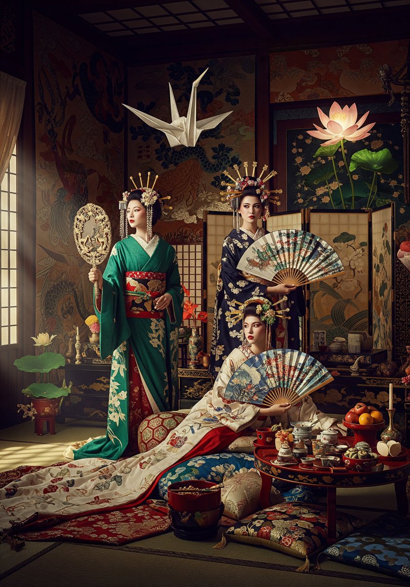 NordenNokterion's tweet image. Springtide Oiran Yurei: Origami Scream in the Shogunate of Silence
#Aesthetic #Asian #Editorial #Fashion #Japonisme #Surrealism #Symbolism #AIart