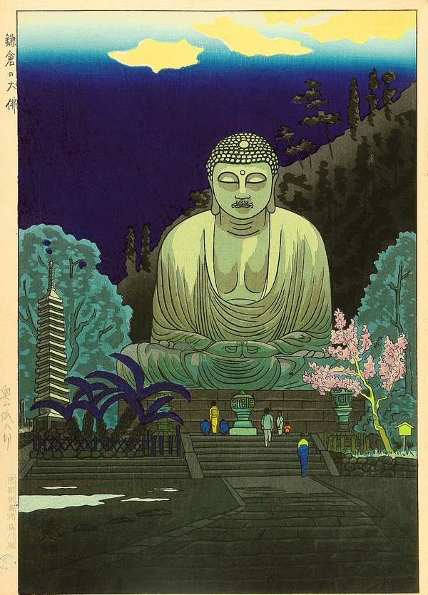 奥山儀八郎 - 鎌倉の大佛 Okuyama Gihachiro #art #新版画 奥山儀八郎 - 鎌倉の大佛 Okuyama Gihachiro #art #新版画
