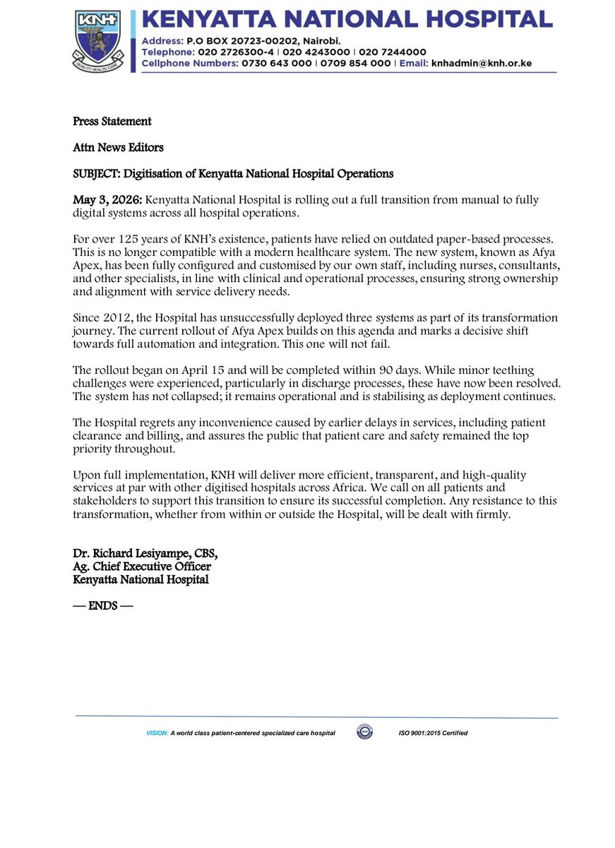 Kenyatta National Hospital tweet media