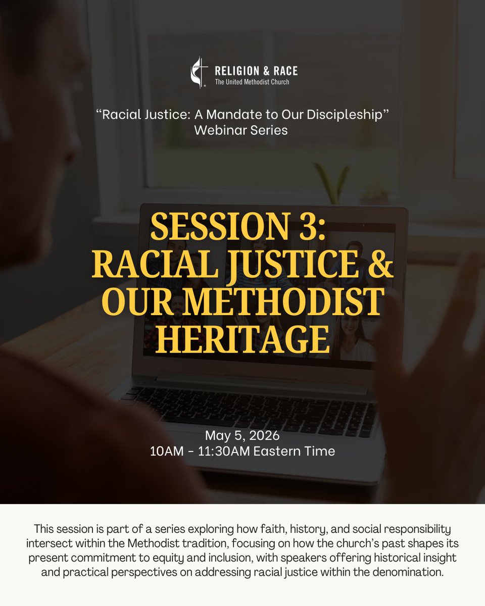 gcorrumc's tweet image. Join Rev. Giovanni Arroyo and Dr. Ashley Boggan for Session 3. Haven’t signed up yet? Register today for this free webinar on May 5.

Link here: r2hub.org/library/racial…
#RacialJustice #Methodist #FaithInAction #WebinarSeries #GCORR #UMC