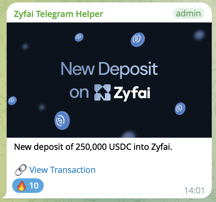 goatv_bk's tweet photo. Casual 250k USDC deposit on @Zyfai_ on mainet which went directly into @SteakhouseFi High Yield Vault on @Morpho.

Now the user has his position monitored for any risk from the market. It will rebalance to another protocol if yield gets low. 

Zyllions.