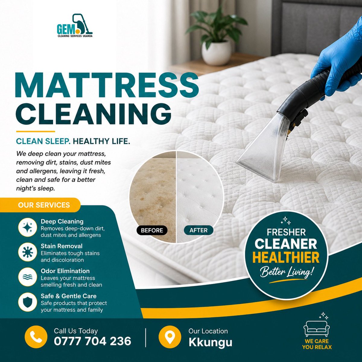 arsenallv's tweet image. Upgrade your sleep with a deep-cleaned mattress—fresh, hygienic, and made for better nights.

Contact @gemcleaningservices_ug 

📞 0777 704 236
📍 Kyanja_Kkungu

#MattressCleaning #FreshSleep #HealthyLiving #KampalaBusiness #DeepCleaning #BetterNights