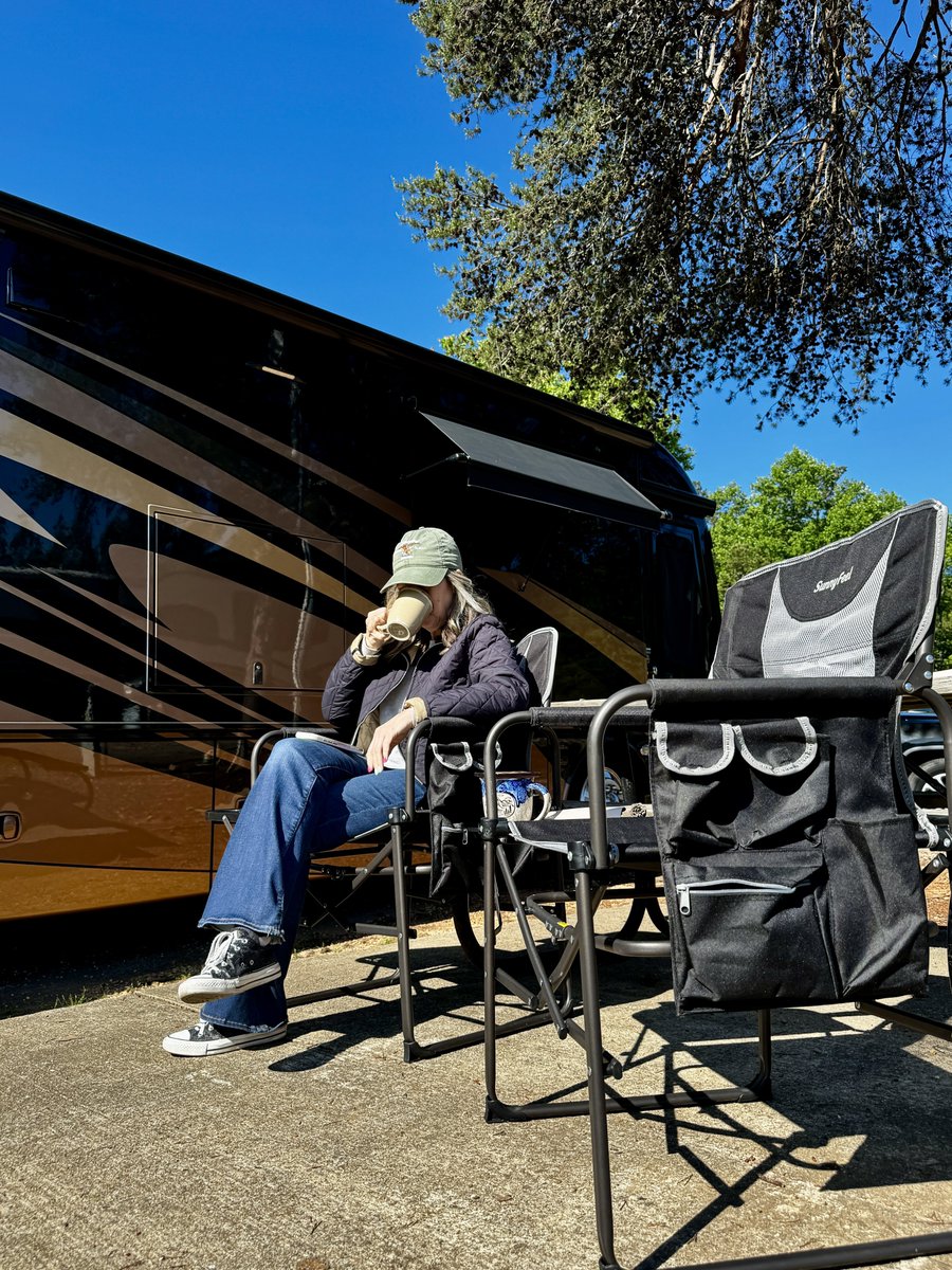 krezae's tweet image. After a walk collecting tiny pine cones, we’re now unwinding on the patio, what beautiful weather!
#livinganywhere #roadtrip