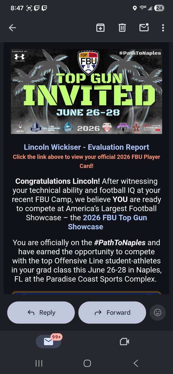 LincolnWic32812's tweet photo. Had a Great time @FBUcamp Indy. Had a great time competing! Thank you @jhyde61 for coaching us up. Looking forward to Learning from the BEST. #Naples #GoalCheck

@LoganTillman 
@CoachTMcCormick 
@KYFUTURESTARS 
@Coach_QBorders 
@Rivals_Recruits 
@247Sports 
@WingateFb 
@ClemsonFB https://t.co/mdZ5KNAajS