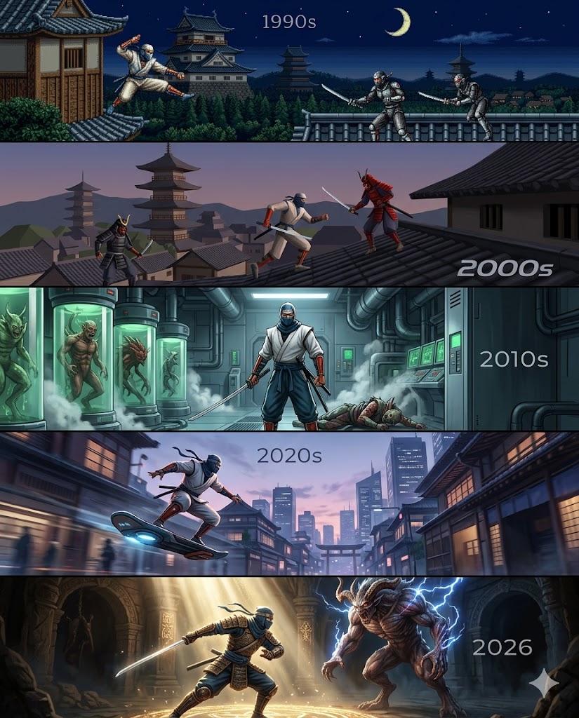 GoldenAge2026's tweet image. 🎮Nostalgia vs. the Future – The Gaming Era: 1990 → 2026🎮Shinobi III Return of the Ninja Master | SEGA
#gaming #videogames #gamingevolution #gameevolution #graphicsevolution #gamingculture #instagaming #gamingpost #evolution #gamingprogress #frompasttofuture #retrotomodern