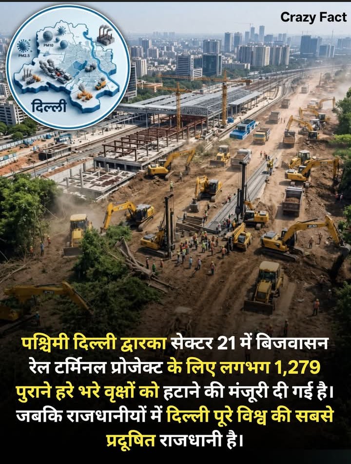 kprince273's tweet image. पश्चिमी दिल्ली द्वारका सेक्टर 21 में बिजवासन रेल टर्मिनल प्रोजेक्ट के लिए लगभग 1,279 पुराने हरे भरे वृक्षों को हटाने की मंजूरी दी गई है।
जबकि राजधानियों में दिल्ली पूरे विश्व की सबसे प्रदूषित राजधानी है।
#DelhiPollution #SaveTrees #Dwarka #WestDelhi #EnvironmentMatters