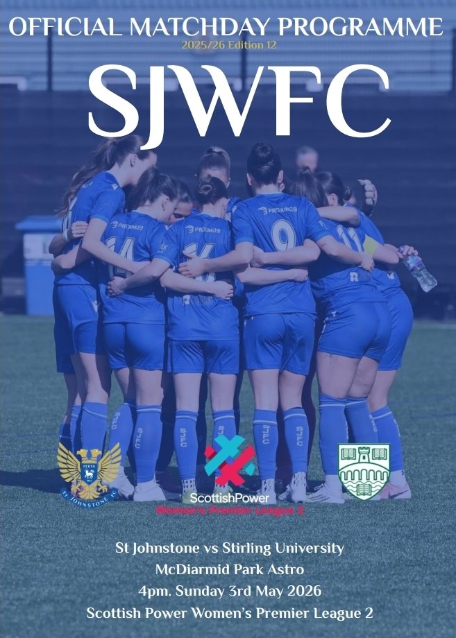 stjwfc's tweet photo. 🔵 PROGRAMME | Here's today's programme with our milestone appearances feature.

We also have a personal piece from Brogan on living with endometriosis.

Find out more about Jules and Kristen gives her take on her team.

Read it here: 

https://t.co/8gXEF1HzQp https://t.co/2i17Qm8M6T