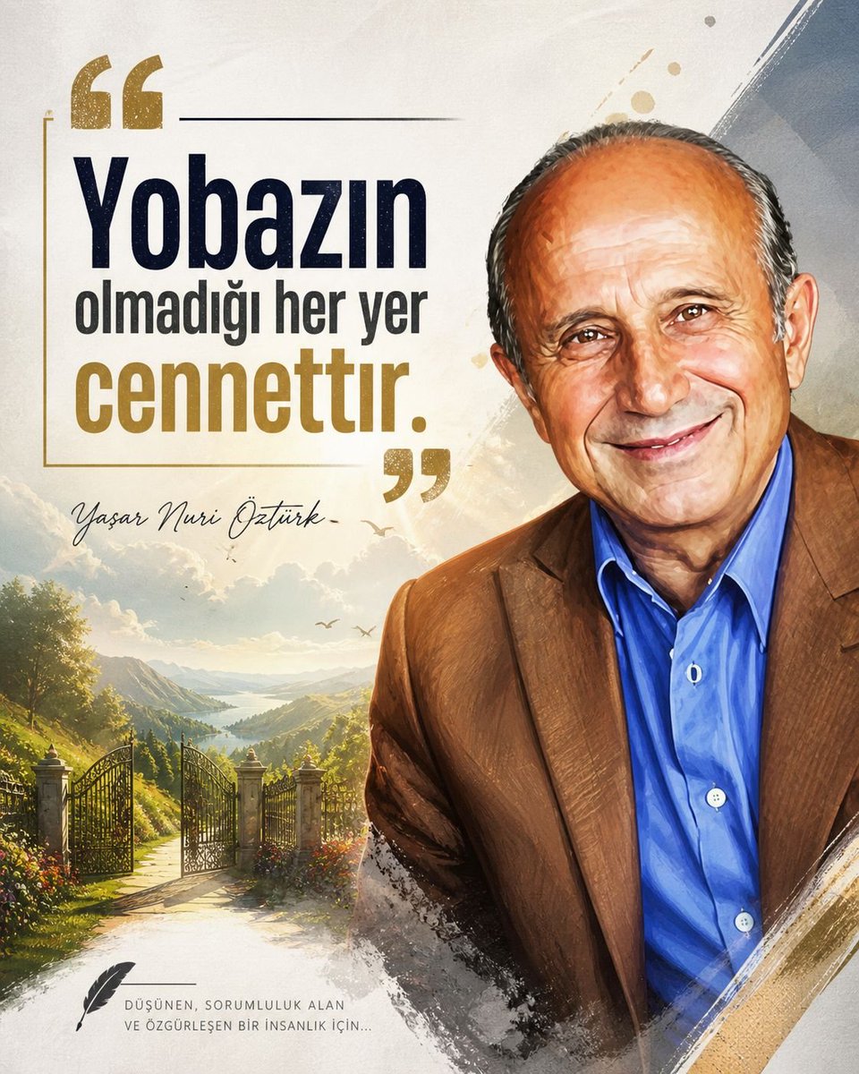 Yobazın yaşadığı her yer Cehennemdir..!
Müthiş bir Tespit..
Birde bu sözü İlahiyatçı bir Müslüman olarak söylemesi fevkalade..
"Yobazın olmadığı her yer Cennettir."
Yaşar Nuri Öztürk Hoca’nin bu sözü zaman geçtikçe daha çok kıymet kazanıyor.. 
Yobazların olduğu Topraklar