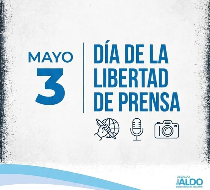 OsvaldoJaldo's tweet photo. 3 de Mayo | En democracia, la libertad de prensa es un pilar fundamental que debemos proteger entre todos. 
En Tucumán sostenemos una visión clara: garantizar que cada trabajador de prensa pueda preguntar con libertad. 
Solo a través del diálogo podemos construir una sociedad mejor informada 🇦🇷