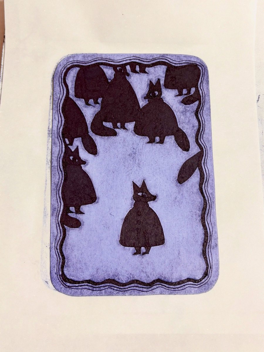 yconn0's tweet photo. 🦊🦊🦊

#紙版画 https://t.co/nRkMgDzxDR