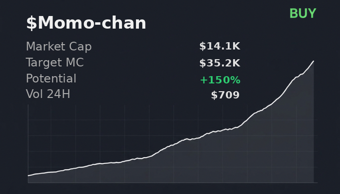 mukisadavidashe's tweet image. 📌 @xSolRayx analysis: $Momo-chan reaches $35.2K, buy. CA 3zomtMhRRsBpLZeJLS86fgueXE7xAhoN8dnymNh8pump  

 #Solana #Memecoin #Crypto #Degen #PumpFun #AlphaCalls #SolanaMemeCoin