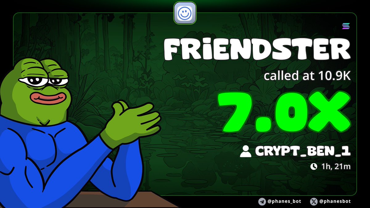 Crypt_bencall's tweet image. 7X on my call $FRIENDSTER
CA

7sg7o1c1pqkapMGn3o2gdzR4tBLWgqrBaFvRXn4Upump

#solana #memecoin