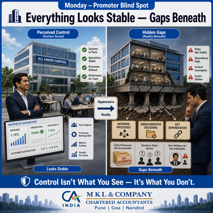 aslimaye_limaye's tweet image. 🔵 Monday — Promoter Blind Spot

Vivek felt everything under control 📊

Gaps existed quietly

Comfort hides questions

Revisiting assumptions?

#Governance #Leadership