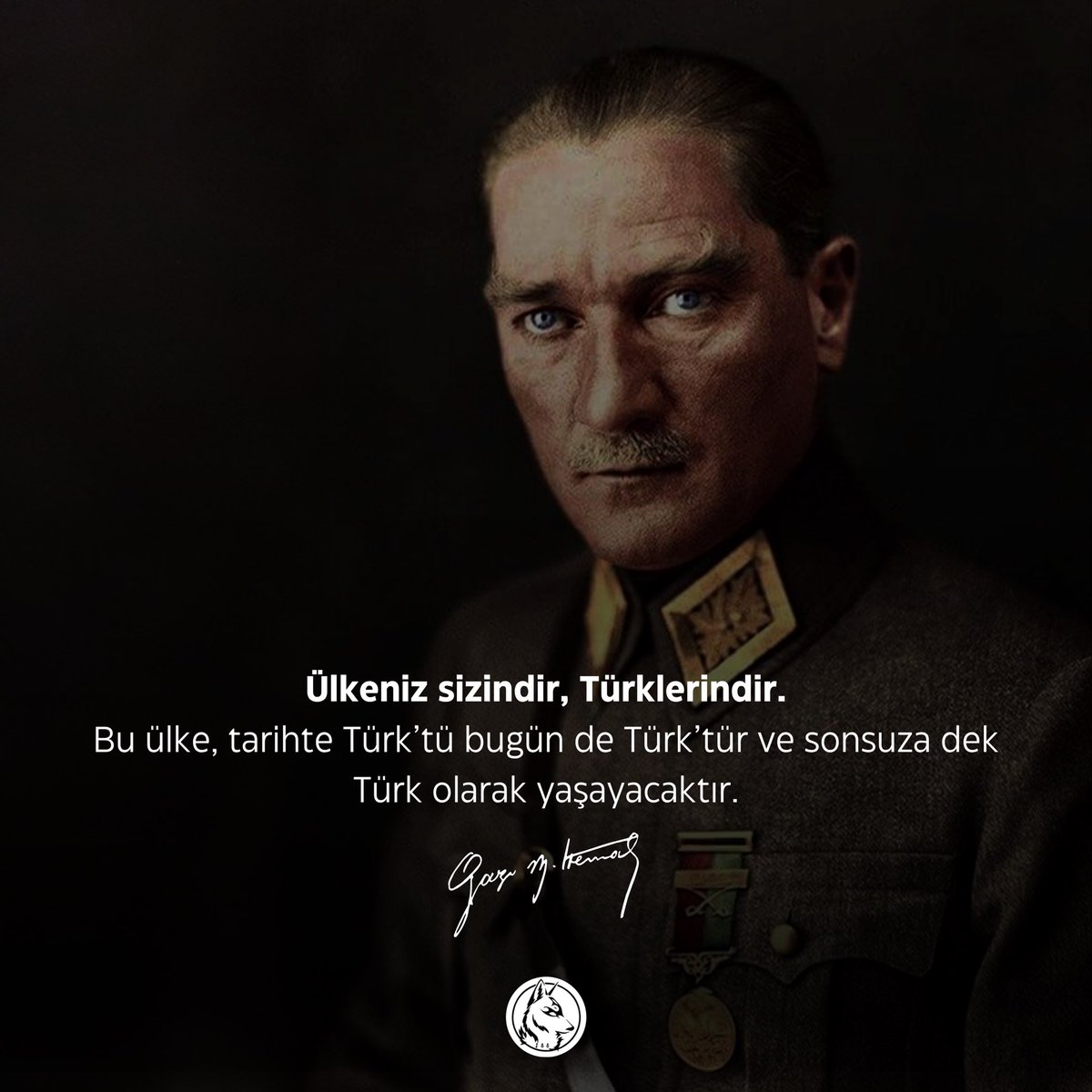 Ülkeniz sizindir, Türklerindir. Bu ülke, tarihte Türk’tü bugün de Türk’tür ve sonsuza dek Türk olarak yaşayacaktır.

Gazi Mustafa Kemal Atatürk 

#3MayısTürkçülerGünü