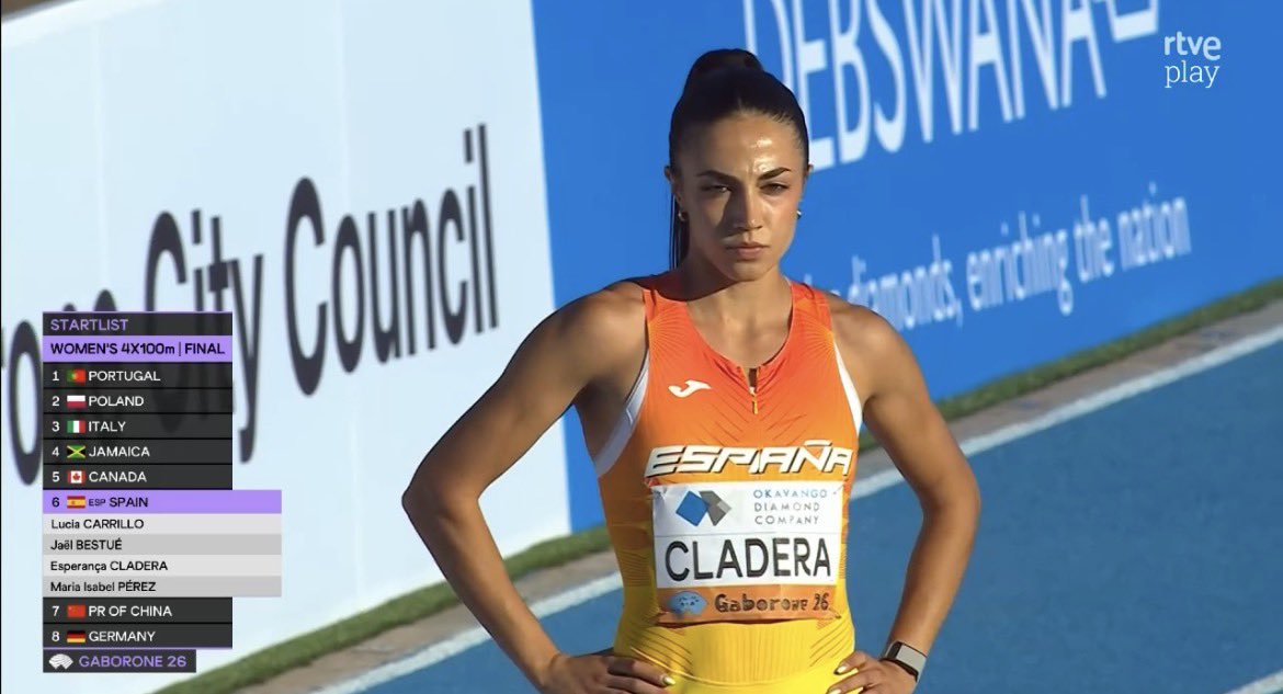 fatletismeib's tweet photo. Esperança Cladera, BRONZE als World Relays de Gaborone 2026! 🥉🌍
La mallorquina, juntament amb Carrillo, Bestué i Pérez, ha aconseguit la 3ª posició al 4x100 amb 42.31! 
Enhorabona! 👏🏼 

@atletismoRFEA @esportsIB @EsportsIB3 @EsportsConsell @especladera #ShortsFAIB https://t.co/Nf8nZpS3jx