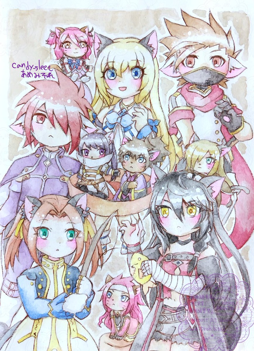 candy_sleet's tweet photo. テイルズと野球と可愛いものが大好きな西のヲタクです！
アナログ（透明水彩）、時々デジタルで好きなキャラのイラストを描いたり、雑談をたくさんする雑多なアカウントです〜🐈️
#5月になったのでフォロワーさんに自己紹介しようぜ
#GWはフォロワーさんが増えるらしい https://t.co/Hk9tubjgja